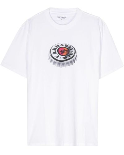 Carhartt Bottle Cap-Print T-Shirt - White