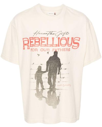 Honor The Gift Rebellious For Our Fathers T-Shirt - White