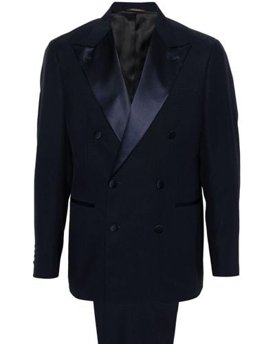 Canali Double-Breasted Suit - Blue