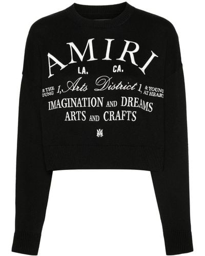 Amiri Logo-Embroidered Cotton Jumper - Black