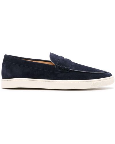 Brunello Cucinelli Penny-Slot Suede Loafers - Blue