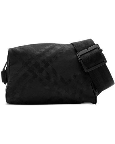 Burberry Check-Jacquard Belt Bag - Black