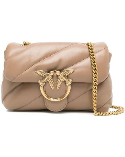 Pinko Mini Love Puff Crossbody Bag - Natural