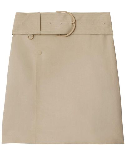 Burberry Wrap Canvas Skirt - Natural