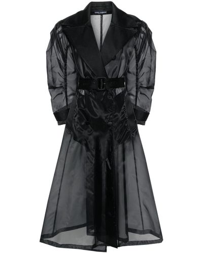 Dolce & Gabbana Double-Breasted Long Coat - Black