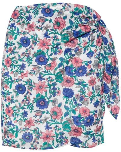 Louise Misha Charlie Floral-Print Mini Skirt - Blue
