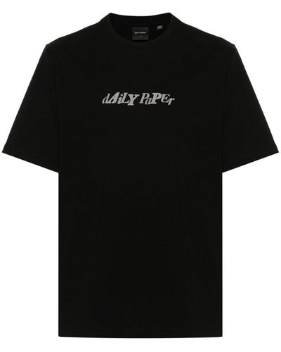 Daily Paper Logo-Print Cotton T-Shirt - Black