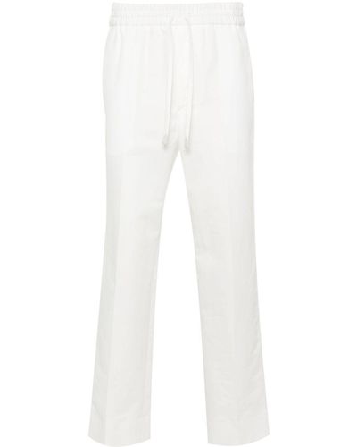 Brioni Chambray Straight Trousers - White