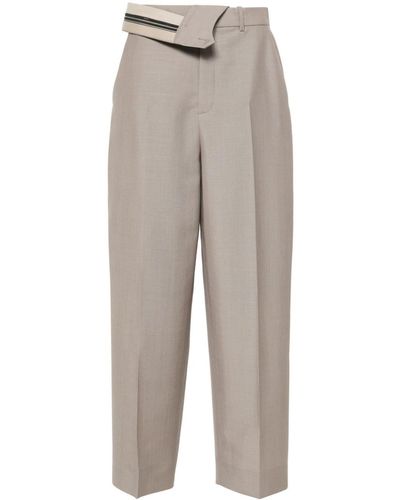 Fendi Mohair Pants Asymmetrical Waist - Gray