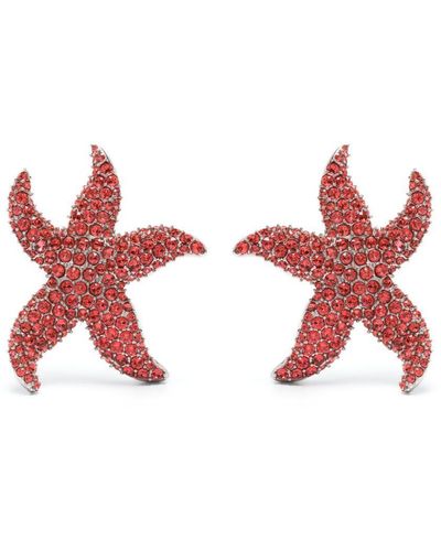 AMINA MUADDI Astra Crystal-embellished Earrings - Pink