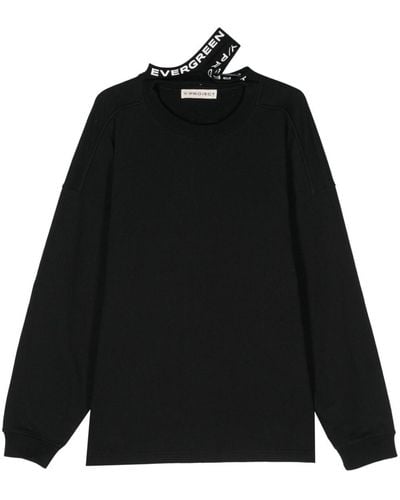 Y. Project Logo-Print Organic-Cotton Sweatshirt - Black