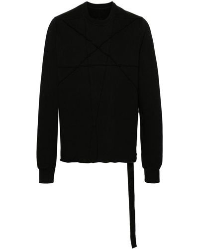 Rick Owens DRKSHDW Panelled Organic-Cotton Sweatshirt - Black