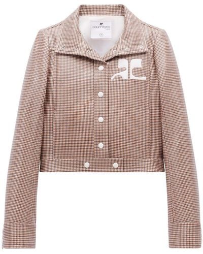 Courreges Reedition Checked Vinyl Jacket - Natural