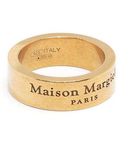 Maison Margiela Engraved-Logo Ring - Metallic