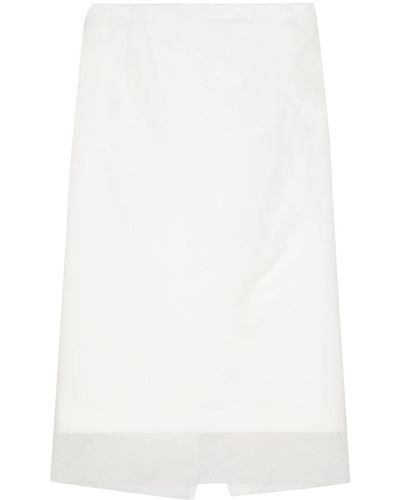 Sportmax Semi-Sheer Midi Skirt - White
