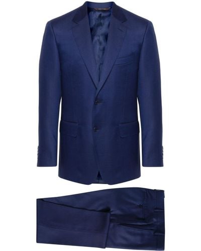 Canali Single-Breasted Wool Suit - Blue