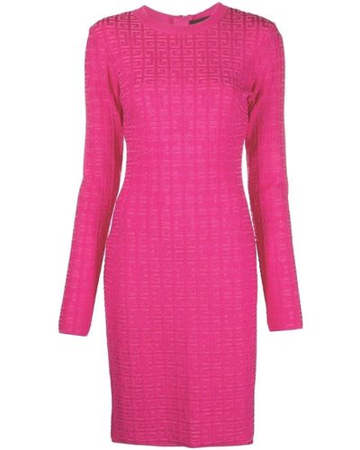 Givenchy Monogram-pattern Knitted Dress - Pink
