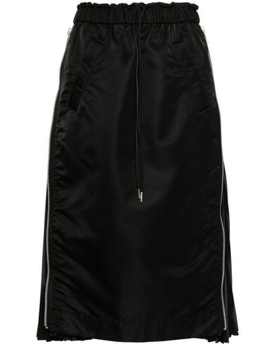 Sacai Textured Midi Skirt - Black