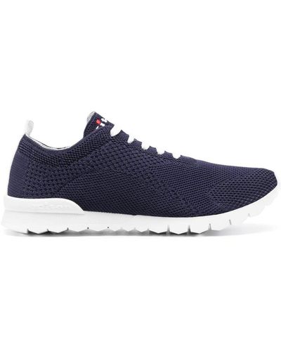 Kiton Embroidered-Logo Trainers - Blue