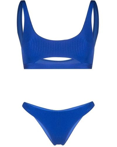 MATINEÉ Cut-Out Ribbed Bikini - Blue