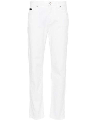 Dolce & Gabbana Mid-Rise Tapered Jeans - White