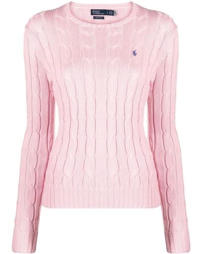 Polo Ralph Lauren Brand-embroidered Slim-fit Knitted Sweater - Pink