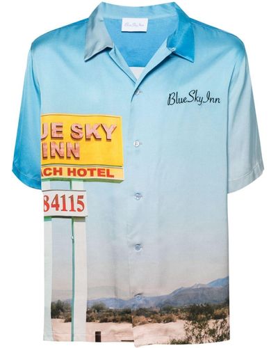 BLUE SKY INN Sky Inn Graphic-Print Short-Sleeve Shirt - Blue