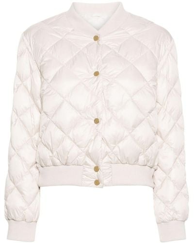 Max Mara The Cube Diamond-Quilted Padded Jacket - Natural