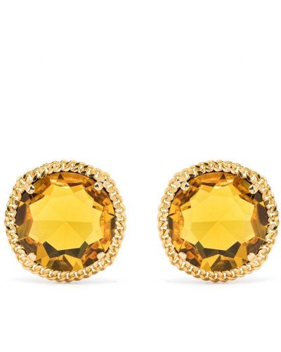 ROWEN ROSE Crystal-Embellished Clip-On Earrings - Yellow