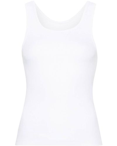 MM6 by Maison Martin Margiela Numbers-Motif Ribbed Tank Top - White