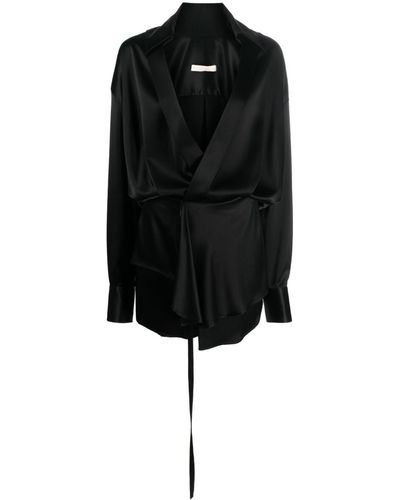 Ssheena V-Neck Long-Sleeve Minidress - Black