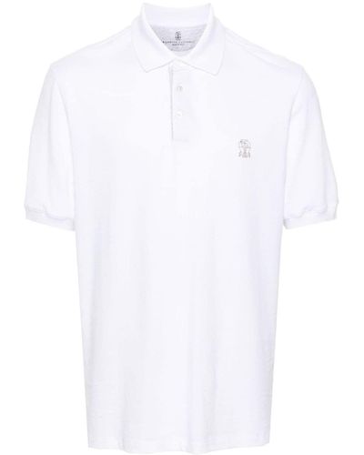 Brunello Cucinelli Polo Shirt With Embroidery - White