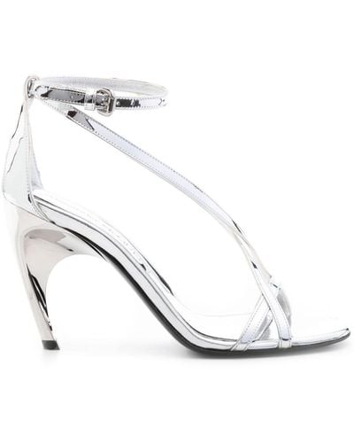 Alexander McQueen Twisted Armadillo 95Mm Patent Sandals - White