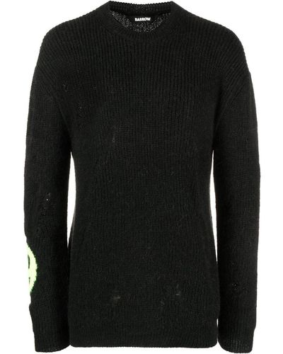 Barrow Intarsia-Logo Ribbed Sweatshirt - Black