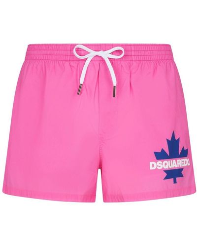 DSquared² Logo-Print Swim Shorts - Pink