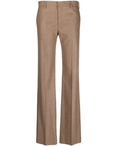 Filippa K Checked Straight-Leg Tailored Trousers - Natural