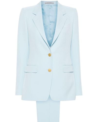 Tagliatore Crepe Single-Breasted Suit - Blue