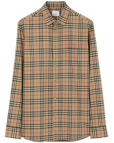 Burberry Vintage Check-pattern Cotton Shirt - Brown