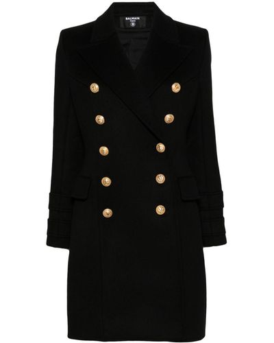 Balmain Coats - Black