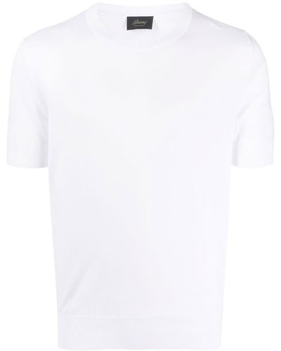 Brioni Short-Sleeve Cotton Sweater - White