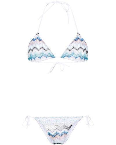 Missoni Zigzag Crochet-Knit Bikini - Blue