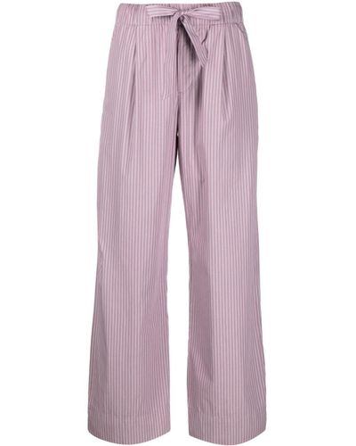 Tekla Straight-Leg Cotton Pyjama Trousers - Purple