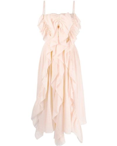 Chloé Ruffled Midi Dress - Pink