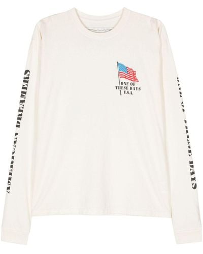 One Of These Days American Flag Cowboy T-Shirt - White