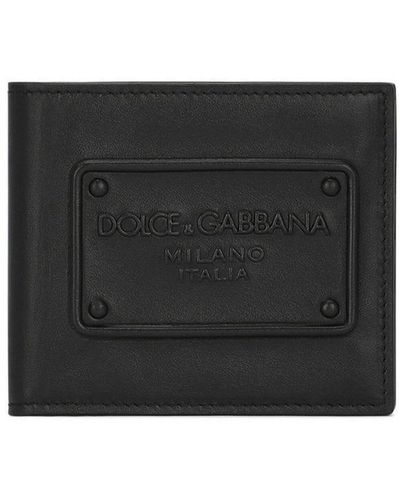 Dolce & Gabbana Logo-Embossed Leather Bifold Wallet - Black