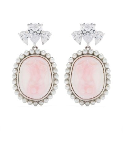 ShuShu/Tong Bareback Embossed Earrings - Pink