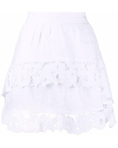 Isabel Marant High-waisted Lace-detail Skirt - White