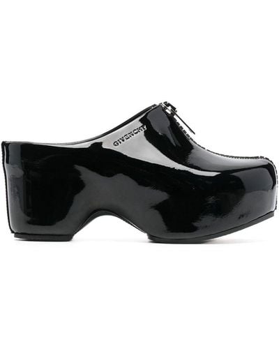 Givenchy GG 70mm Patent-leather Clogs - Black