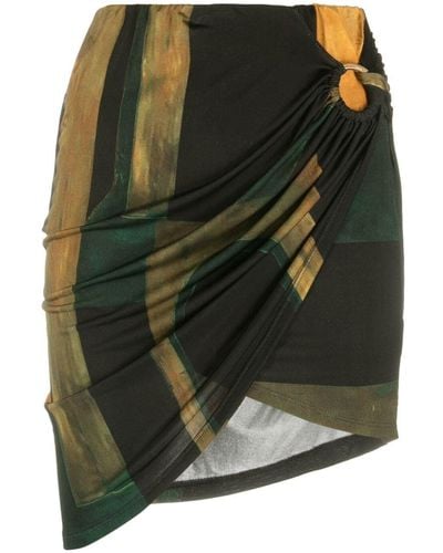 Louisa Ballou Coastline Asymmetric Mini Skirt - Green