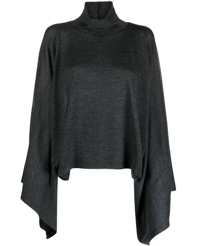 GIA STUDIOS Mock-Neck Wool Sweater - Black